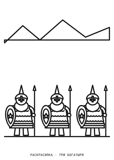Раскраска Три богатыря